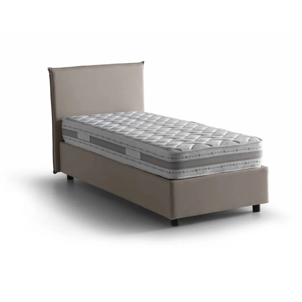 Letto una piazza con contenitore tortora 105x205 - Arminius