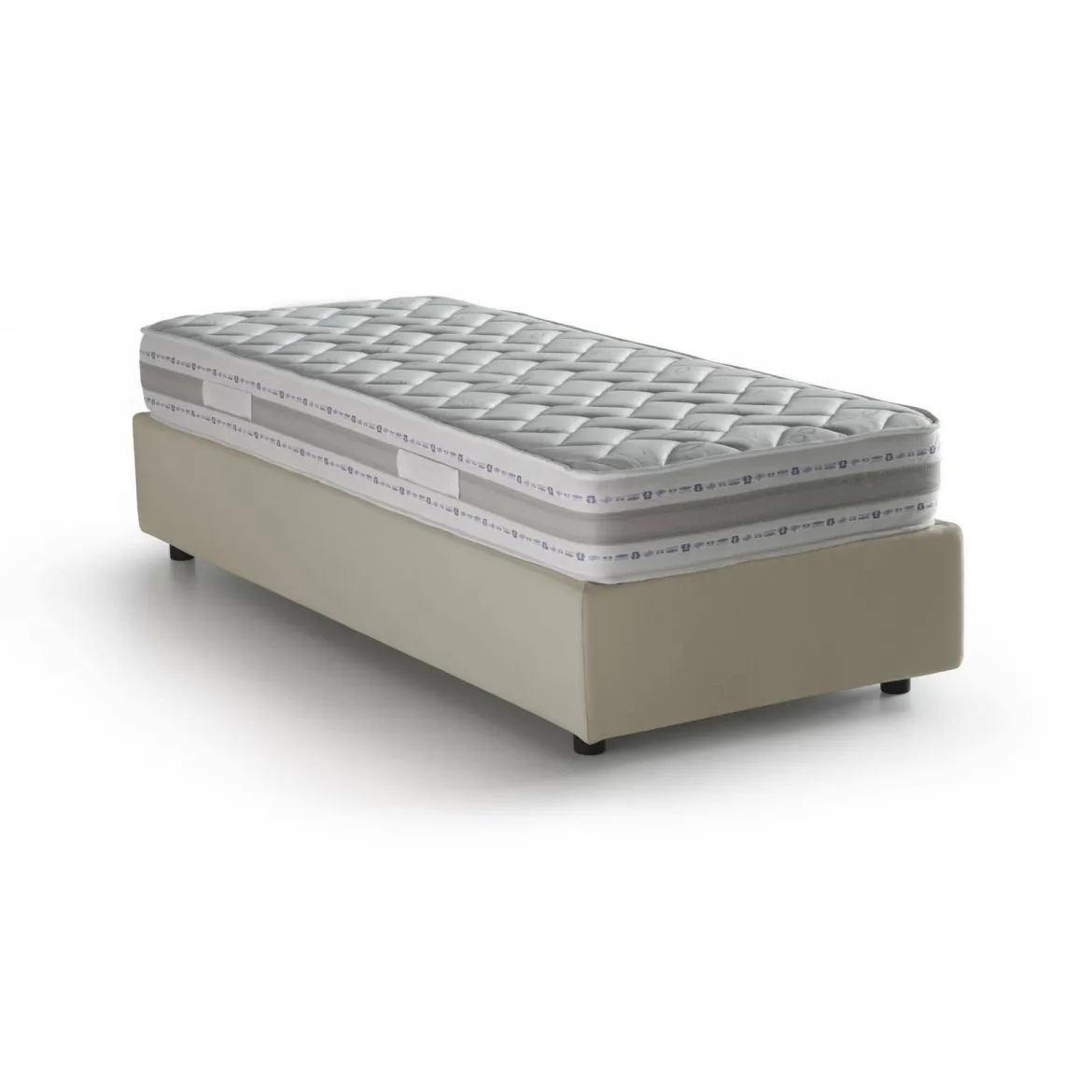 Letto una piazza contenitore beige 105x215cm sfoderabile - Arzon