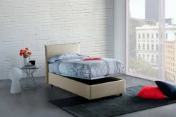 Letto una piazza contenitore beige 95x215cm comodo - Ancara