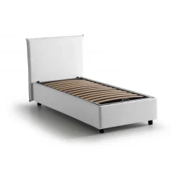 Letto una piazza contenitore bianco 105x205cm moderno - Ajan