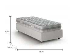 Letto una piazza contenitore bianco 105x215cm comodo - Richilde
