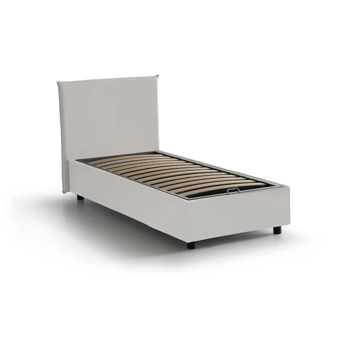 Letto una piazza contenitore bianco 105x215cm sfoderabile - Acetico