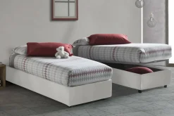 Letto una piazza contenitore bianco 95x215cm comfort - Boudicca