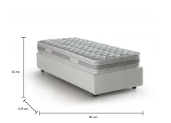 Letto una piazza contenitore bianco 95x215cm comfort - Boudicca