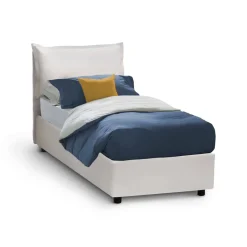 Letto una piazza contenitore bianco 95x215cm elegante - Perpetue