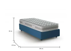 Letto una piazza contenitore blu 105x215cm sfoderabile - Arzon