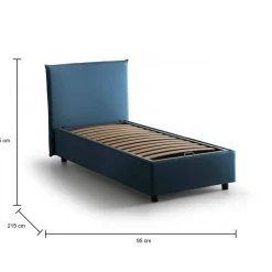 Letto una piazza contenitore blu 95x215cm moderno - Ancara