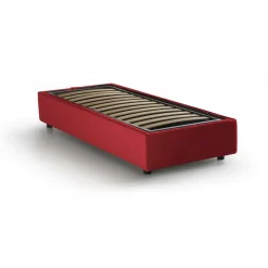 Letto una piazza contenitore rosso 95x215cm sfoderabile - Ava