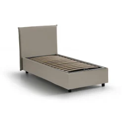 Letto una piazza contenitore tortora 105x205cm sfoderabile - Acrostico
