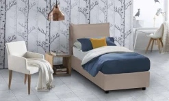 Letto una piazza contenitore tortora 105x215cm adatto per materasso 90x200 cm - Anitza