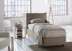 Letto una piazza contenitore tortora 105x215cm moderno - Arzon