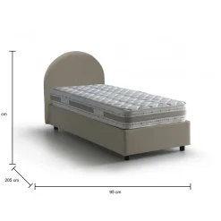 Letto una piazza contenitore tortora 95x205cm comodo - Cirilla