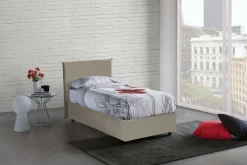 Letto una piazza contenitore tortora 95x205cm sfoderabile - Tashkent