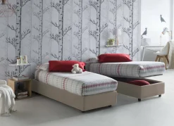 Letto una piazza contenitore tortora 95x215cm comfort - Avova