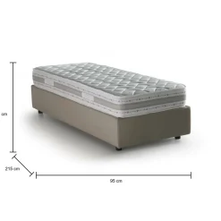Letto una piazza contenitore tortora 95x215cm comodo - Shana