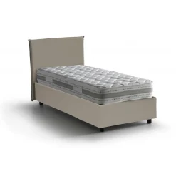Letto una piazza contenitore tortora 95x215cm design - Domnitor