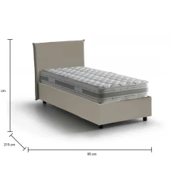 Letto una piazza contenitore tortora 95x215cm design - Domnitor