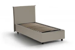 Letto una piazza contenitore tortora 95x215cm design - Domnitor