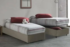 Letto una piazza contenitore tortora 95x215cm moderno - Ava