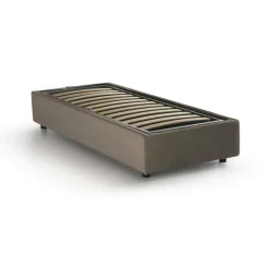 Letto una piazza contenitore tortora 95x215cm moderno - Ava