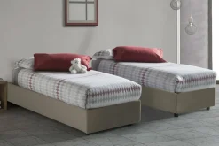 Letto una piazza contenitore tortora 95x215cm moderno - Ava