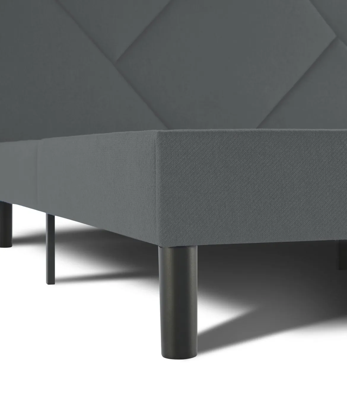 Letto una Piazza e Mezza 120x190 cm Imbottito Moderno Grigio con Rete a Doghe e Vano Testiera Salvaspazio 129x204x100h – Hemera