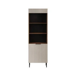 Libreria Agri, 185x42 h60 cm, Noce e Beige