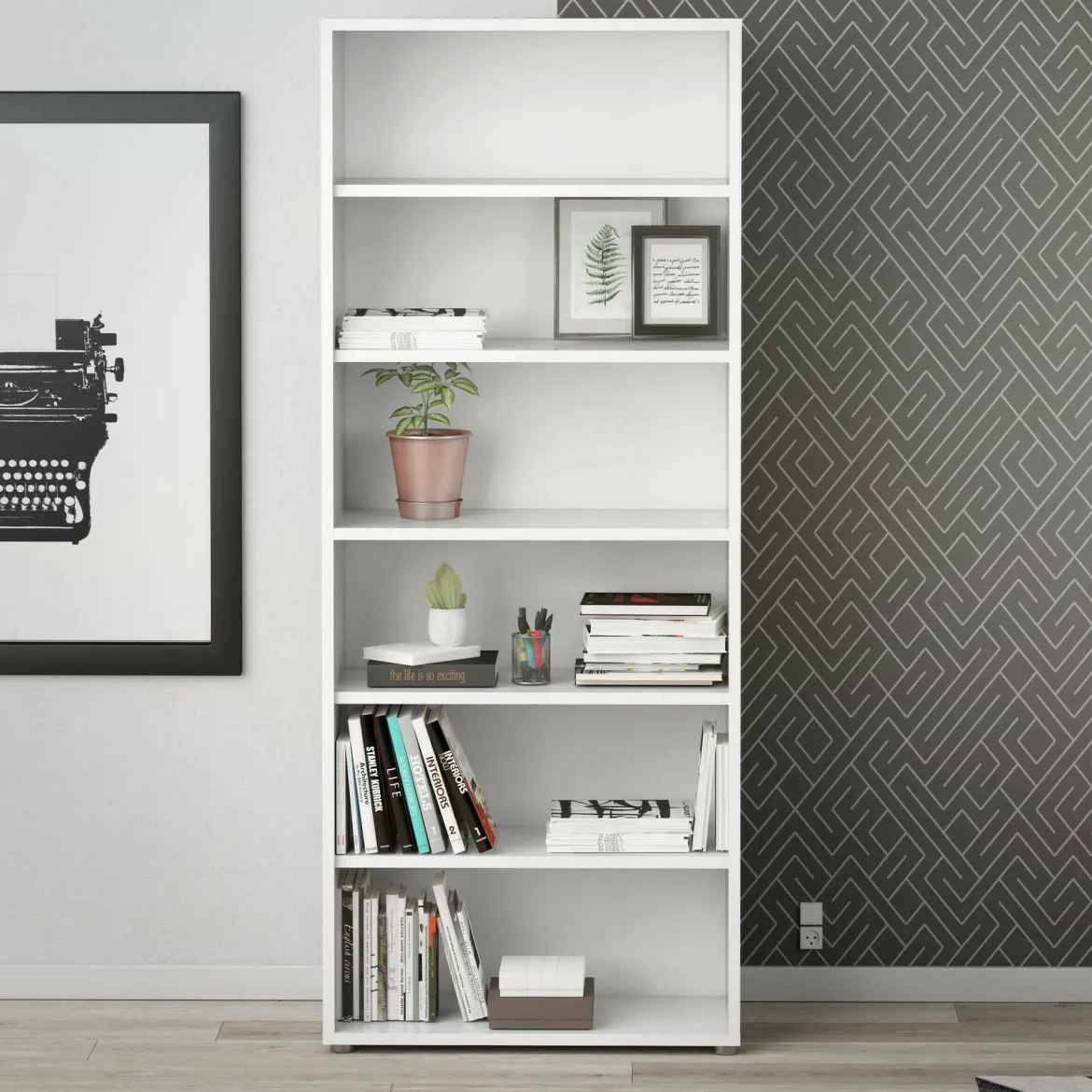 Libreria alta bianca 89x221h cm - Armon