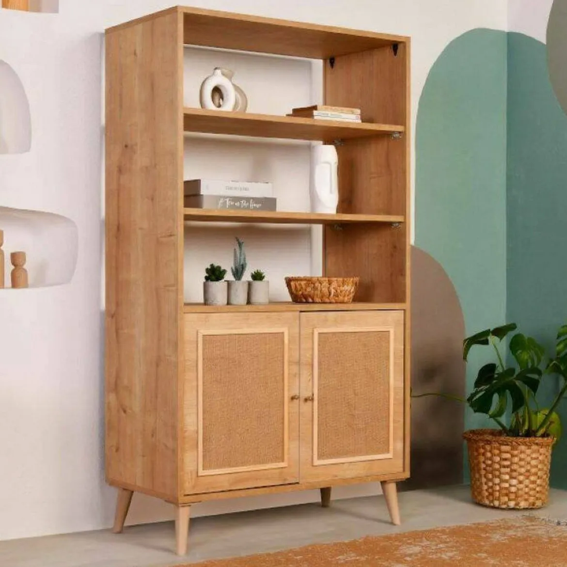 Libreria 2 ante quercia 90x110h cm - Suva