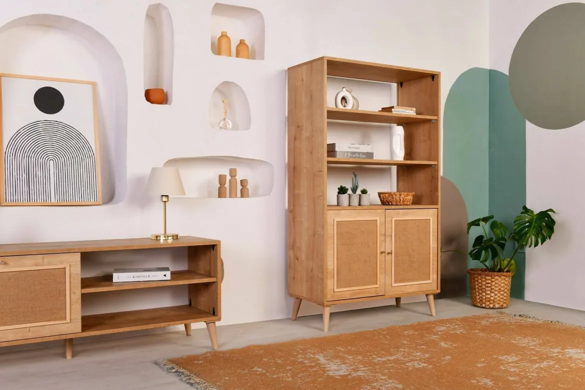 Libreria 2 ante quercia 90x110h cm - Suva