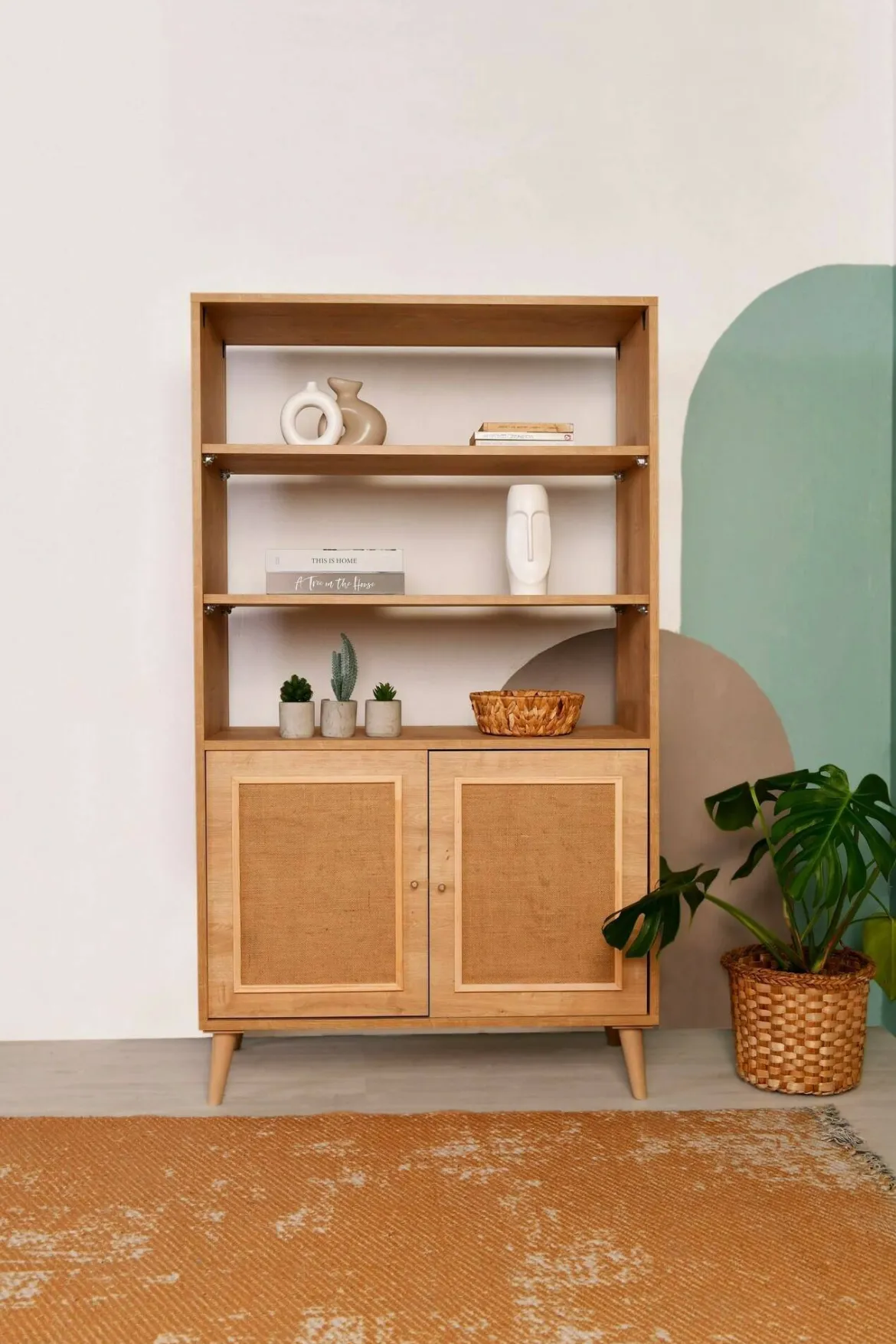 Libreria 2 ante quercia 90x110h cm - Suva