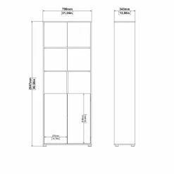 Libreria 2 ante rovere e bianca 79x204h cm - Arancio