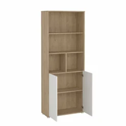 Libreria 2 ante rovere e bianca 79x204h cm - Arancio