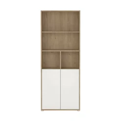 Libreria 2 ante rovere e bianca 79x204h cm - Arancio