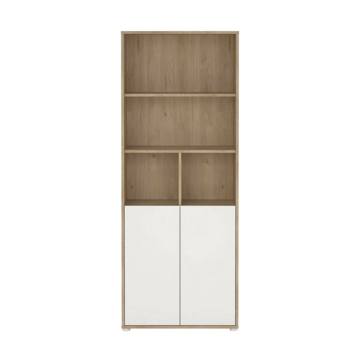 Libreria 2 ante rovere e bianca 79x204h cm - Arancio