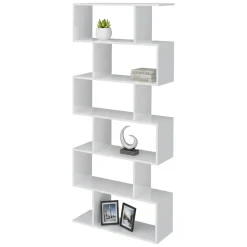Libreria a zig zag bianca lucida 80x192h cm - Alowha