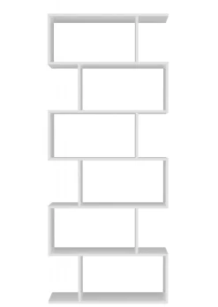 Libreria a zig zag bianca lucida 80x192h cm - Alowha