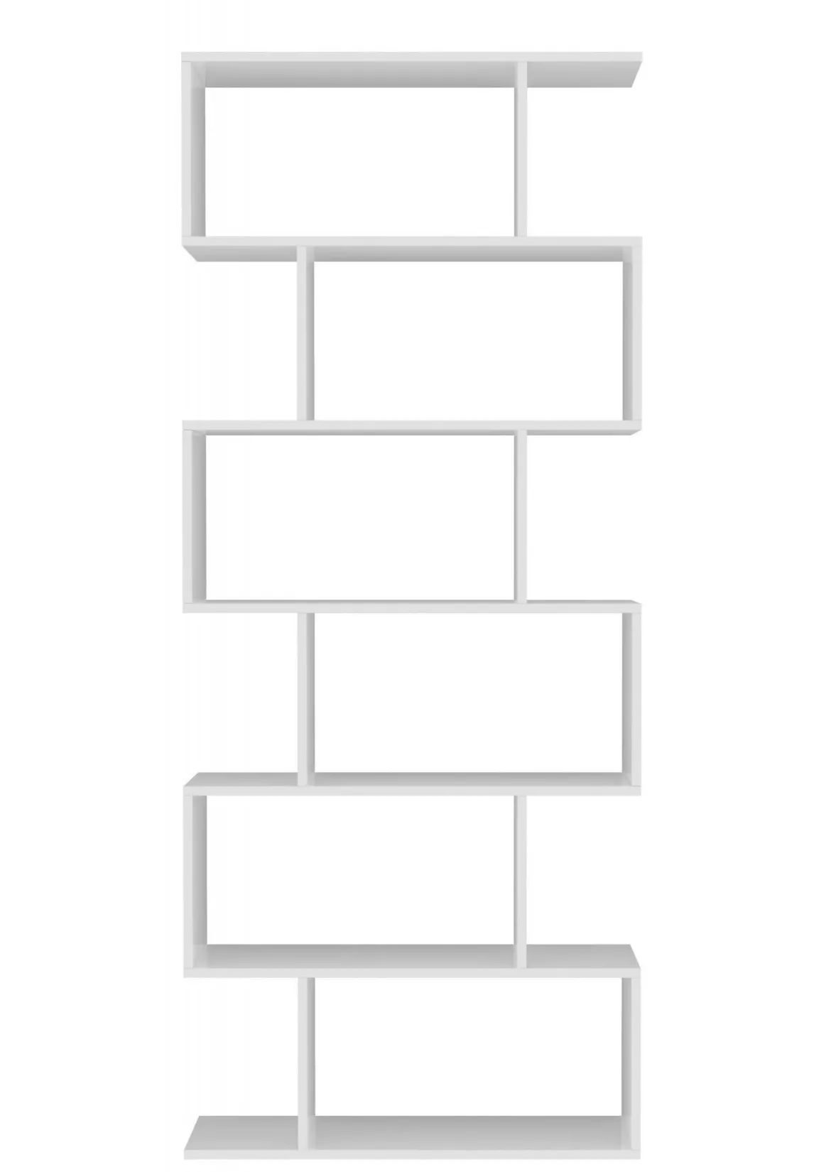 Libreria a zig zag bianca lucida 80x192h cm - Alowha