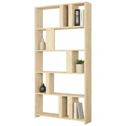 Libreria Beige Marmo 4 Ripiani Installazione Libera 90x20x180h cm, Struttura Verticale - Tribogna