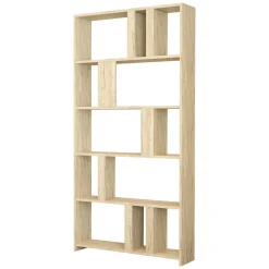 Libreria Beige Marmo 4 Ripiani Installazione Libera 90x20x180h cm, Struttura Verticale - Tribogna