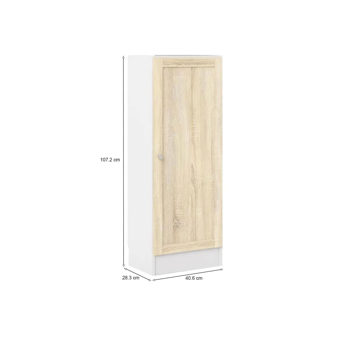 Libreria Bianco Marrone Quercia Cassetti 2 Ripiani 41x28x107h cm, - Amedee