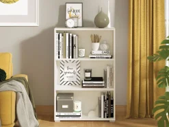 Libreria Bianco Opaco 2 Ripiani Installazione a Terra 70x24.5x107.5h cm, Sfumatura Colore Struttura Opaco - Moiano