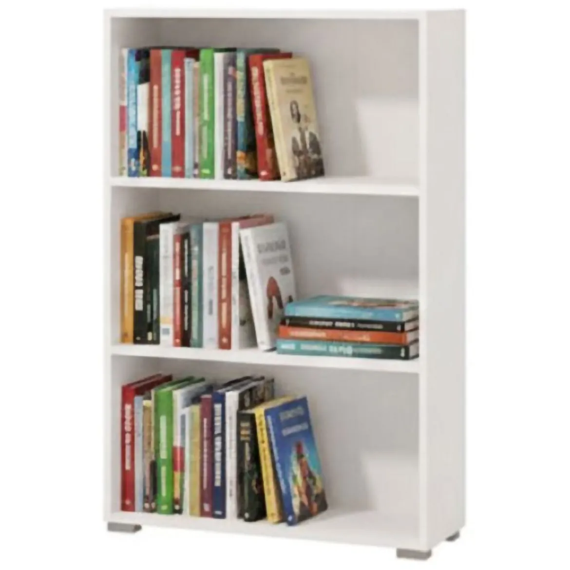 Libreria Bianco Opaco 3 Ripiani Installazione a Terra 70x24.5x142h cm, Sfumatura Colore Struttura Opaco - Prisco