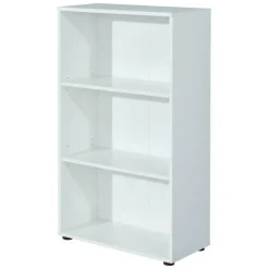 Libreria Bianco 2 Ripiani 2 Ante 60x30x110h cm, Struttura Verticale - Porte
