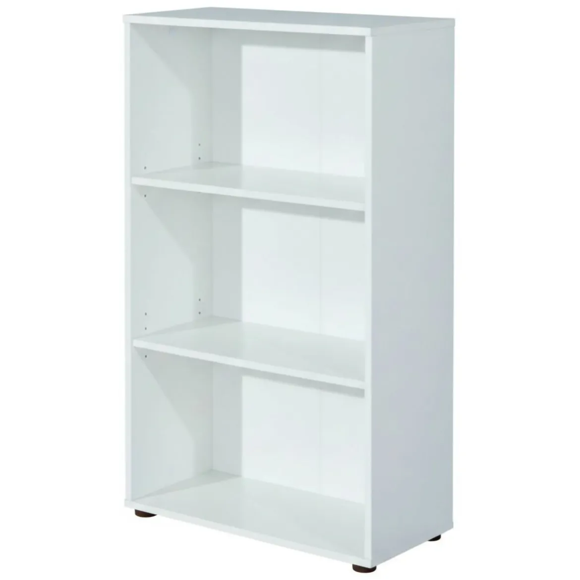 Libreria Bianco 2 Ripiani 2 Ante 60x30x110h cm, Struttura Verticale - Porte