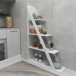 Libreria Bianco 3 Ripiani Installazione Libera 100x30x150h cm, Struttura Verticale - Camaiore