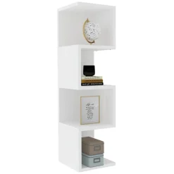 Libreria Bianco 3 Ripiani Installazione Libera 27x25x95h cm, Struttura Verticale - Cissone