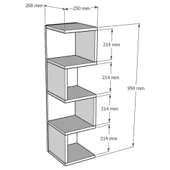 Libreria Bianco 3 Ripiani Installazione Libera 31x33x120h cm, Struttura Verticale - Clivio