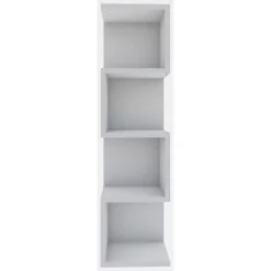 Libreria Bianco 3 Ripiani Installazione Libera 31x33x120h cm, Struttura Verticale - Clivio