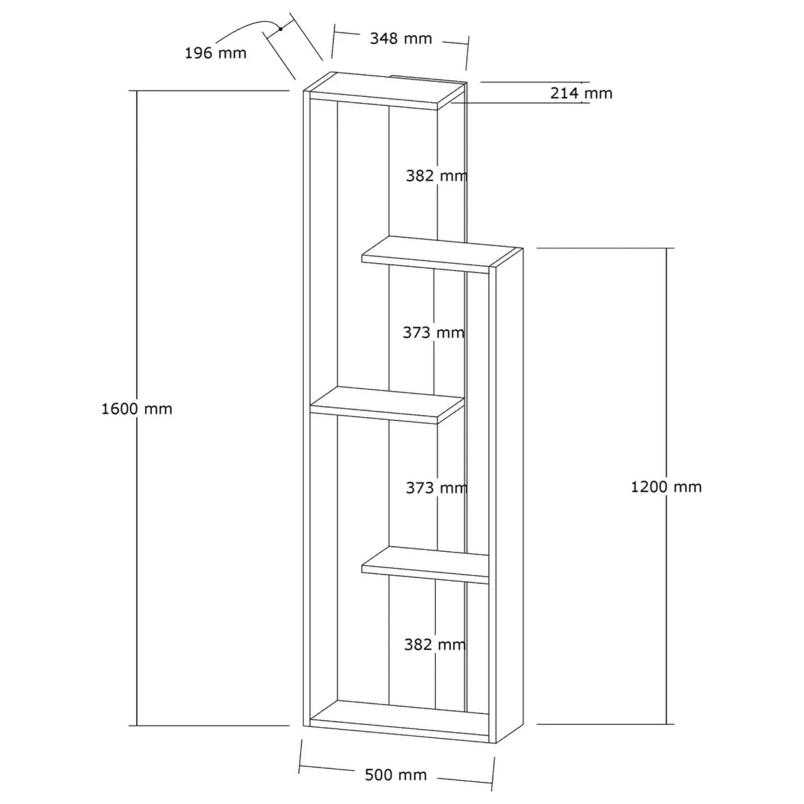 Libreria Bianco 3 Ripiani Installazione Libera 62x24x90h cm, Struttura Verticale - Pigna